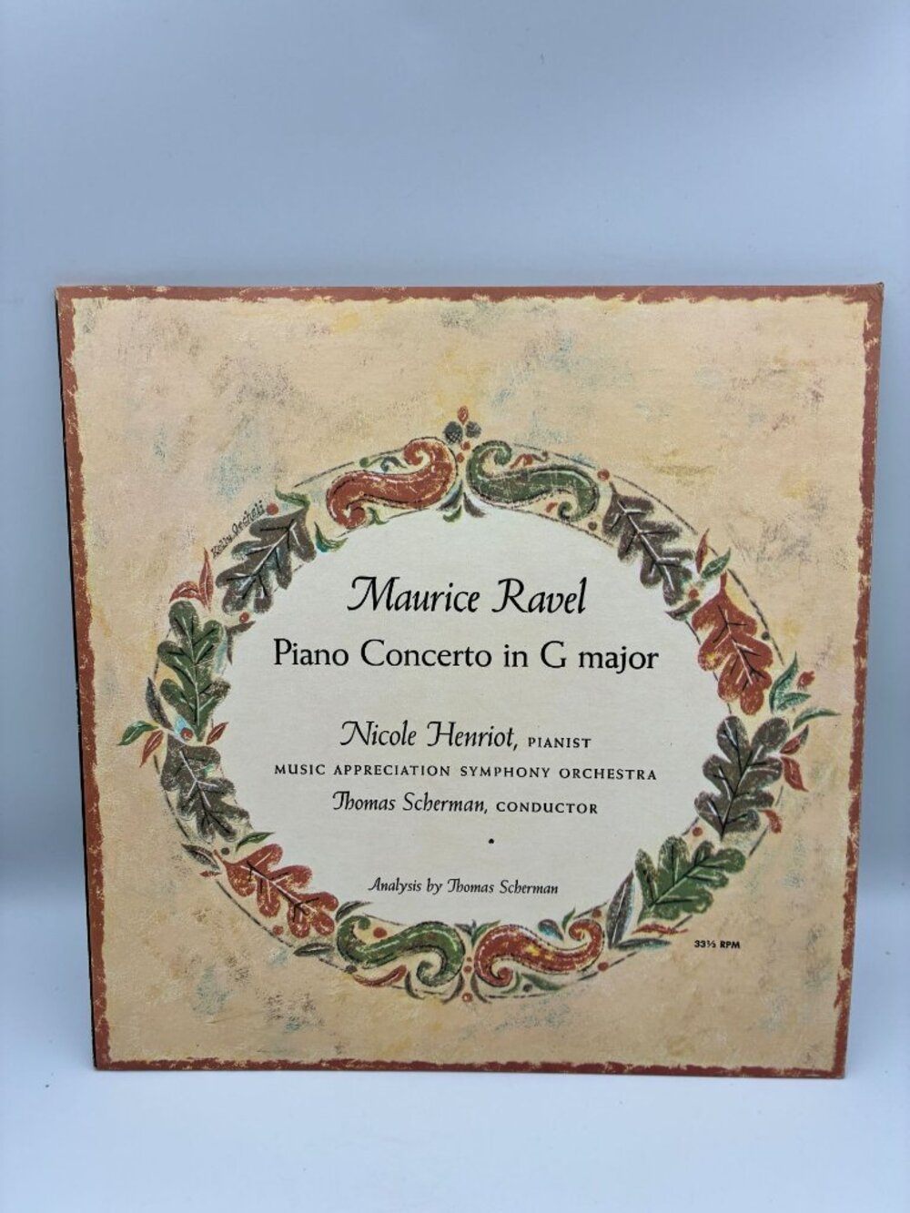 Maurice Ravel Piano Concerto In G Major Nicole Henriot 33 RPM Vinyl Classical